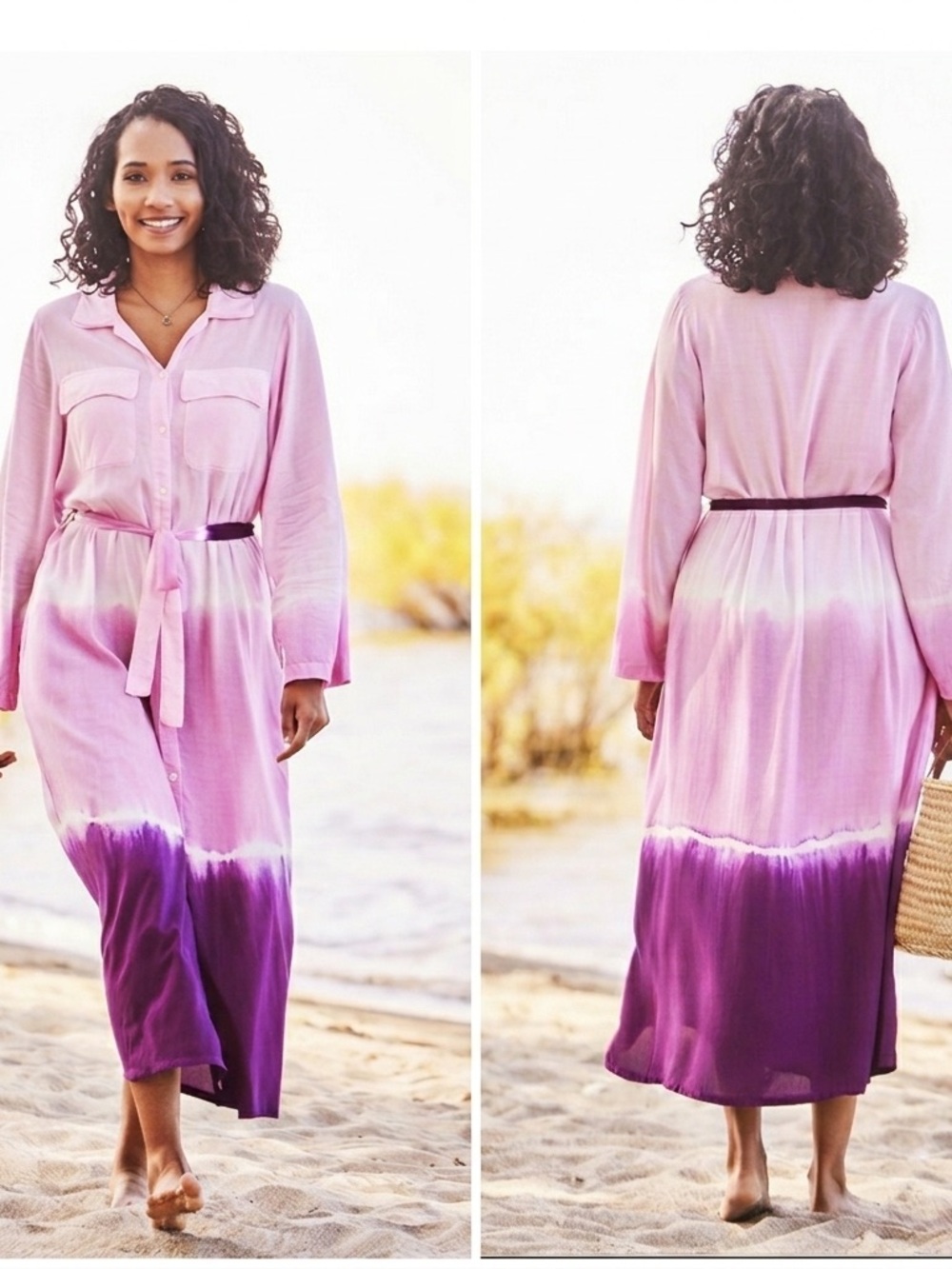 April Cornell Tahiti Maxi Dress‎ L NWT Pink Ombre Boho SOLD OUT SIZE